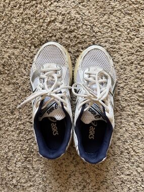 Asics White and Navy women’s Athletic Sneakers